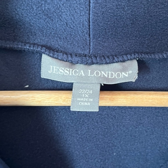 Jesica London fleece v neck pullover Size 1X 22/24 - Picture 4 of 7